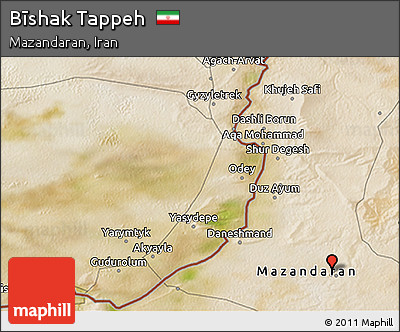 Satellite 3D Map of Bīshak Tappeh