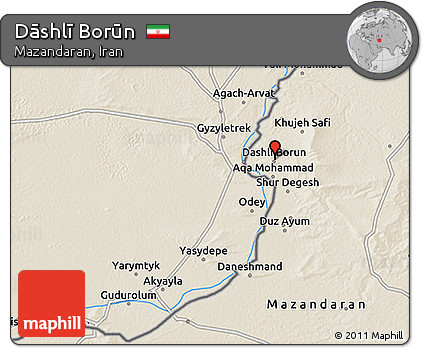 Shaded Relief 3D Map of Dāshlī Borūn