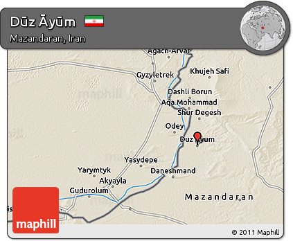 Shaded Relief 3D Map of Dūz Āyūm