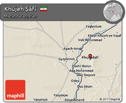Shaded Relief 3D Map of Khūjeh Şāfī