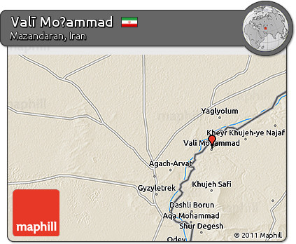 Shaded Relief 3D Map of Valī Moḩammad
