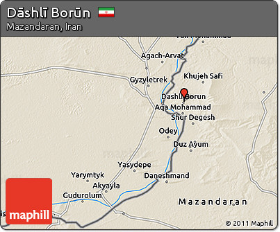 Shaded Relief 3D Map of Dāshlī Borūn