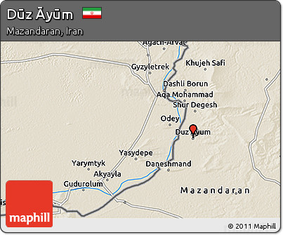 Shaded Relief 3D Map of Dūz Āyūm