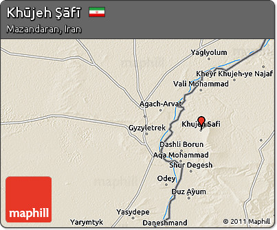 Shaded Relief 3D Map of Khūjeh Şāfī