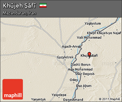 Shaded Relief 3D Map of Khūjeh Şāfī
