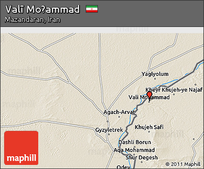 Shaded Relief 3D Map of Valī Moḩammad