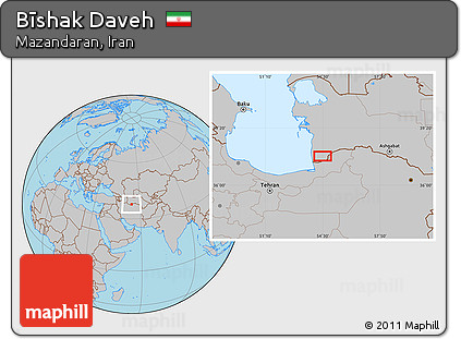 Gray Location Map of Bīshak Daveh