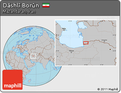 Gray Location Map of Dāshlī Borūn