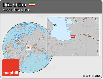 Gray Location Map of Dūz Olūm