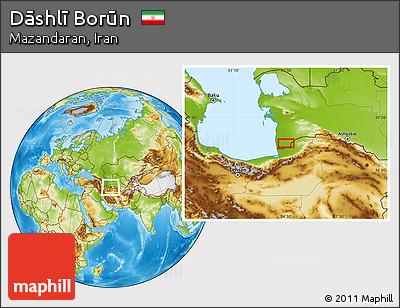 Physical Location Map of Dāshlī Borūn