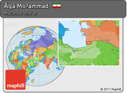 Political Location Map of Āqā Moḩammad