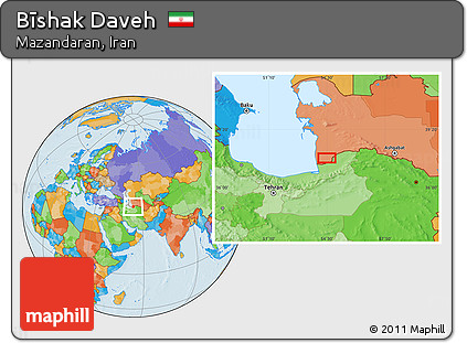 Political Location Map of Bīshak Daveh