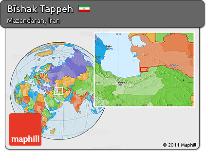 Political Location Map of Bīshak Tappeh