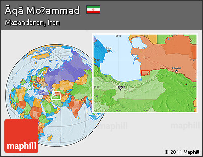 Political Location Map of Āqā Moḩammad