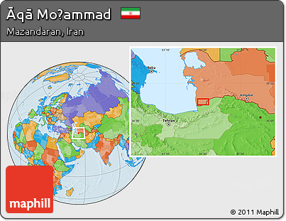 Political Location Map of Āqā Moḩammad