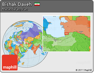 Political Location Map of Bīshak Daveh