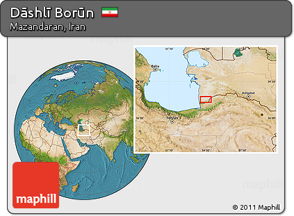 Satellite Location Map of Dāshlī Borūn