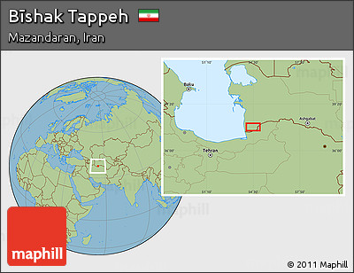Savanna Style Location Map of Bīshak Tappeh