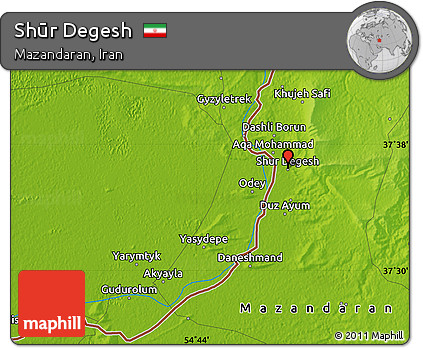Physical Map of Shūr Degesh