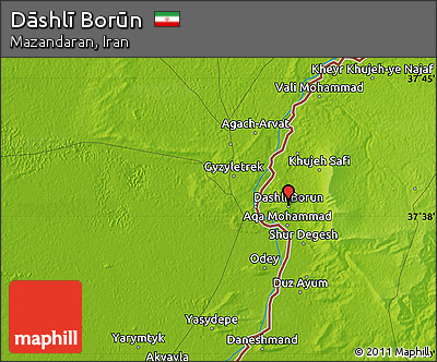 Physical Map of Dāshlī Borūn
