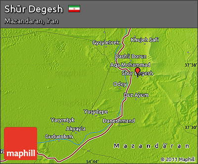Physical Map of Shūr Degesh