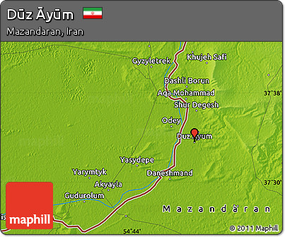 Physical Map of Dūz Āyūm