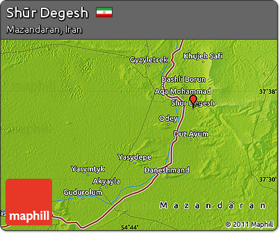 Physical Map of Shūr Degesh
