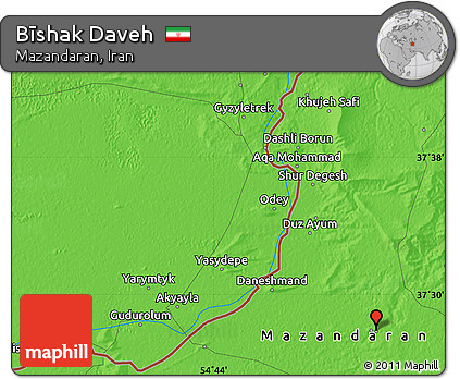 Political Map of Bīshak Daveh
