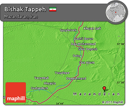 Political Map of Bīshak Tappeh