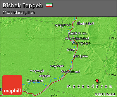 Political Map of Bīshak Tappeh