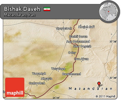 Satellite Map of Bīshak Daveh
