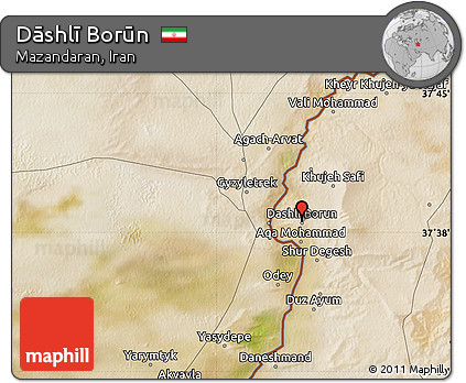 Satellite Map of Dāshlī Borūn