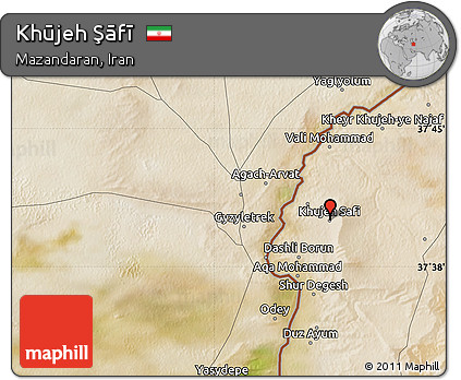 Satellite Map of Khūjeh Şāfī