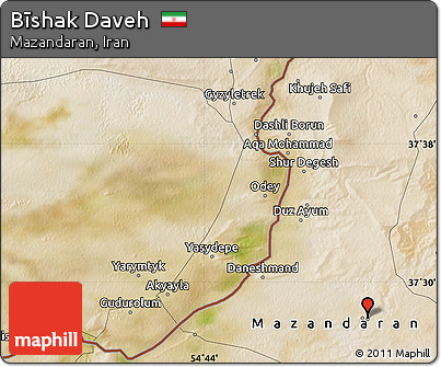 Satellite Map of Bīshak Daveh