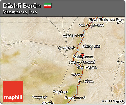 Satellite Map of Dāshlī Borūn