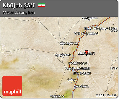Satellite Map of Khūjeh Şāfī