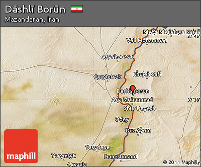 Satellite Map of Dāshlī Borūn