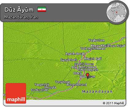 Physical Panoramic Map of Dūz Āyūm