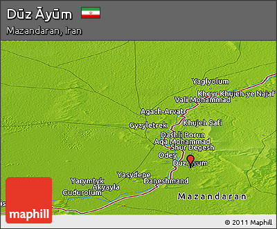 Physical Panoramic Map of Dūz Āyūm