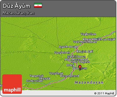 Physical Panoramic Map of Dūz Āyūm
