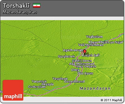 Physical Panoramic Map of Torshaklī