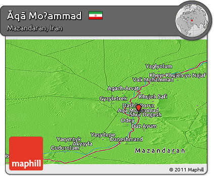 Political Panoramic Map of Āqā Moḩammad