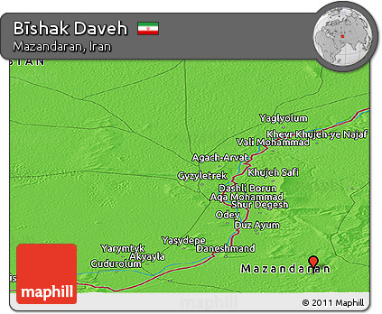 Political Panoramic Map of Bīshak Daveh