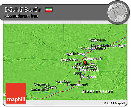 Political Panoramic Map of Dāshlī Borūn