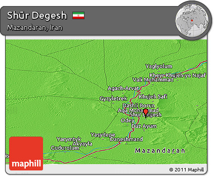 Political Panoramic Map of Shūr Degesh