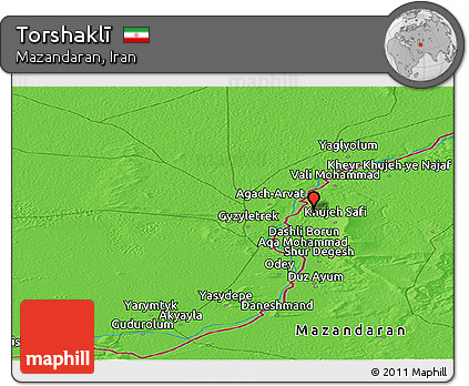 Political Panoramic Map of Torshaklī