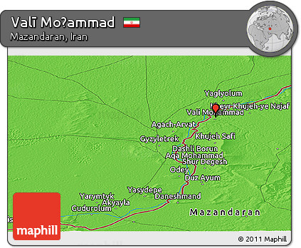 Political Panoramic Map of Valī Moḩammad