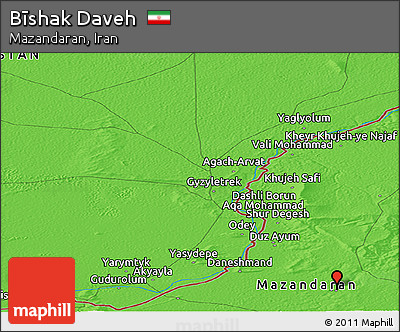 Political Panoramic Map of Bīshak Daveh