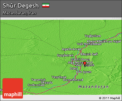 Political Panoramic Map of Shūr Degesh