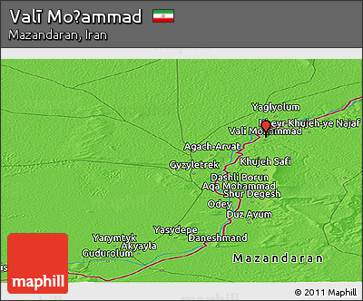 Political Panoramic Map of Valī Moḩammad